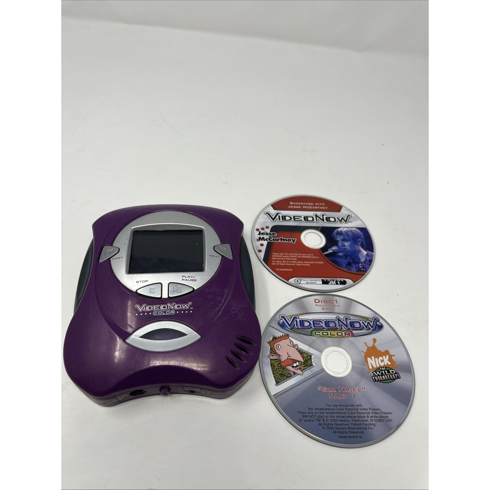 Vintage VideoNow Color Player 2004 Blue Hasbro Video Now W/ 2 Discs Tested